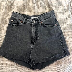 Top shop Mom Gray Jean Shorts Distressed Cut-Off Style